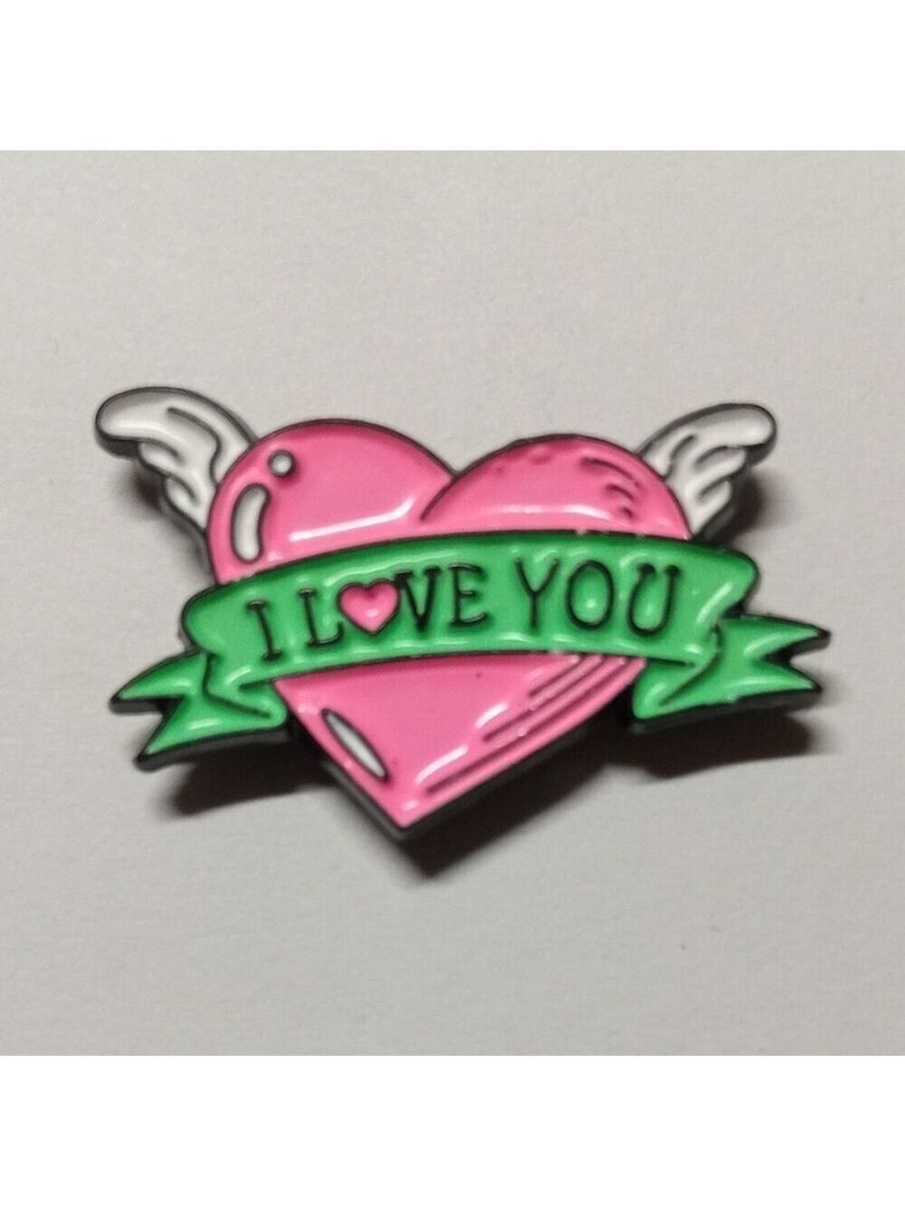2/$10 Pink Heart I Love You Enamel Pin